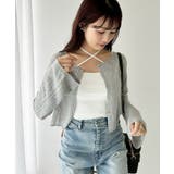 グレー | 【one after another】ラメ混シアーカーデ | NICE CLAUP / OLIVE des OLIVE　OUTLET