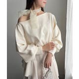 【one after another】スカーフ付き刺繍入りトップス | NICE CLAUP / OLIVE des OLIVE　OUTLET | 詳細画像1 