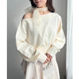 【one after another】スカーフ付き刺繍入りトップス | NICE CLAUP / OLIVE des OLIVE　OUTLET | 詳細画像2 