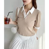 ベージュ | 【one after another】レイヤード半袖トップス | NICE CLAUP / OLIVE des OLIVE OUTLET