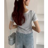 【one after another】カップ付/配色レーステレコトップス | NICE CLAUP / OLIVE des OLIVE　OUTLET | 詳細画像17 