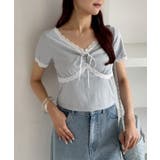 【one after another】カップ付/配色レーステレコトップス | NICE CLAUP / OLIVE des OLIVE　OUTLET | 詳細画像23 