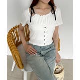 【one after another】レイヤード半袖トップス | NICE CLAUP / OLIVE des OLIVE　OUTLET | 詳細画像3 