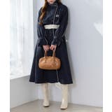 ネイビー | 【one after another】【オリジナルロゴ入り】配色トレンチコート | NICE CLAUP / OLIVE des OLIVE　OUTLET