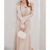 アイボリー | 肩リボン配色ワンピース | NICE CLAUP / OLIVE des OLIVE　OUTLET