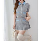 グレー | 【one after another】ポロ襟半袖ニットセットアップ | NICE CLAUP / OLIVE des OLIVE　OUTLET