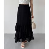 ブラック | 【one after another】ロングティアードスカート | NICE CLAUP / OLIVE des OLIVE OUTLET