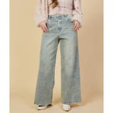 サックス | 【one after another】ウェスト調節ワイドデニム | NICE CLAUP / OLIVE des OLIVE　OUTLET