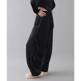 ブラック | サイドレースベロアリボンパンツ | NICE CLAUP / OLIVE des OLIVE　OUTLET