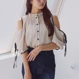 柄1 | 【one after another】肩リボンあきブラウス | NICE CLAUP / OLIVE des OLIVE　OUTLET