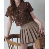 ブラウン | 【one after another】レースアップポロドットニット | NICE CLAUP / OLIVE des OLIVE OUTLET