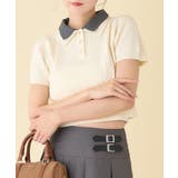 【one after another】2枚衿ケーブル半袖ニット | NICE CLAUP / OLIVE des OLIVE OUTLET | 詳細画像4
