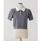 【one after another】2枚衿ケーブル半袖ニット | NICE CLAUP / OLIVE des OLIVE OUTLET | 詳細画像12
