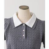 【one after another】2枚衿ケーブル半袖ニット | NICE CLAUP / OLIVE des OLIVE OUTLET | 詳細画像13