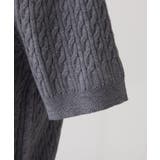 【one after another】2枚衿ケーブル半袖ニット | NICE CLAUP / OLIVE des OLIVE OUTLET | 詳細画像15