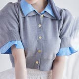 グレー | 【one after another】重ね襟半袖ニット | NICE CLAUP / OLIVE des OLIVE OUTLET