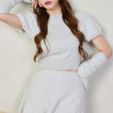 サックス | アームウォーマー付きニット | NICE CLAUP / OLIVE des OLIVE　OUTLET