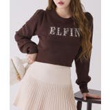 ブラウン | 【one after another】キラキラビジューロゴニット | NICE CLAUP / OLIVE des OLIVE　OUTLET