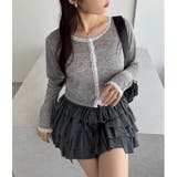 グレー | 【one after another】レース付きカットカーディガン | NICE CLAUP / OLIVE des OLIVE　OUTLET