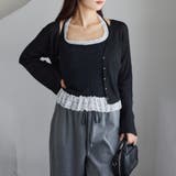 ブラック | 【one after another】裾レースホルターネックインナー | NICE CLAUP / OLIVE des OLIVE OUTLET