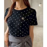 【one after another】ワンポイント刺繍ドットTシャツ | NICE CLAUP / OLIVE des OLIVE OUTLET | 詳細画像1