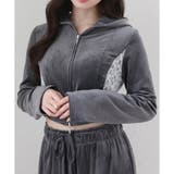 サイドレースベロアパーカー | NICE CLAUP / OLIVE des OLIVE　OUTLET | 詳細画像3 