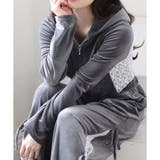 グレー | サイドレースベロアパーカー | NICE CLAUP / OLIVE des OLIVE　OUTLET