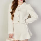 アイボリー | ノーカラーツイードジャケット | NICE CLAUP / OLIVE des OLIVE OUTLET