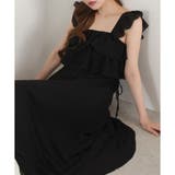 ブラック | サイドリボンフリルキャミワンピ | NICE CLAUP / OLIVE des OLIVE OUTLET