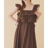 ブラウン | サイドリボンフリルキャミワンピ | NICE CLAUP / OLIVE des OLIVE OUTLET