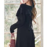 ブラック | 【one after another】ブローチ付きニットワンピ | NICE CLAUP / OLIVE des OLIVE OUTLET