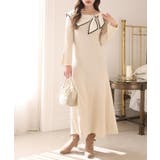 【one after another】異素材リボンニットロングワンピース | NICE CLAUP / OLIVE des OLIVE OUTLET | 詳細画像4