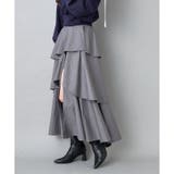チャコール | 【one after another】スリットティアードロングスカート | NICE CLAUP / OLIVE des OLIVE OUTLET