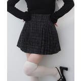ブラック | 【one after another】【SMサイズ展開あり】ツイードプリーツミニ… | NICE CLAUP / OLIVE des OLIVE　OUTLET