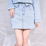 ブルー | 【one after another】ウエスト折り返しデニムミニスカート | NICE CLAUP / OLIVE des OLIVE　OUTLET