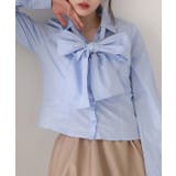 サックス | 【one after another】【リボン取り外し可能】フロントギャザーボウ… | NICE CLAUP / OLIVE des OLIVE　OUTLET