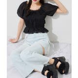 【one after another】シャーリング細リボンブラウス/レース付 | NICE CLAUP / OLIVE des OLIVE OUTLET | 詳細画像18