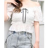 柄1 | 【one after another】シャーリング細リボンブラウス/レース付 | NICE CLAUP / OLIVE des OLIVE OUTLET