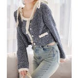 ネイビー | 【one after another】【セットアップ可能】金ボタン配色カーディガ… | NICE CLAUP / OLIVE des OLIVE　OUTLET