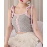 グレー | 【one after another】【セットアップ可能】肩リボン配色ビスチェ | NICE CLAUP / OLIVE des OLIVE　OUTLET