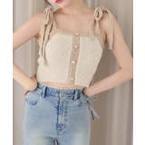 アイボリー | 【one after another】【セットアップ可能】肩リボン配色ビスチェ | NICE CLAUP / OLIVE des OLIVE　OUTLET