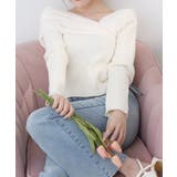 【one after another】異素材ドッキングオフショルニット | NICE CLAUP / OLIVE des OLIVE　OUTLET | 詳細画像2 