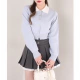 【one after another】配色襟付きニット | NICE CLAUP / OLIVE des OLIVE　OUTLET | 詳細画像1 