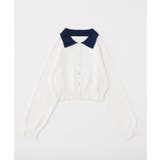 【one after another】配色襟付きニット | NICE CLAUP / OLIVE des OLIVE　OUTLET | 詳細画像2 