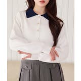 【one after another】配色襟付きニット | NICE CLAUP / OLIVE des OLIVE　OUTLET | 詳細画像12 