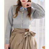 グレー | 【one after another】配色襟付きニット | NICE CLAUP / OLIVE des OLIVE　OUTLET