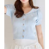 サックス | 【one after another】セーラー半袖ニット | NICE CLAUP / OLIVE des OLIVE　OUTLET