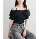 ブラック | 【one after another】リボンチュールニット | NICE CLAUP / OLIVE des OLIVE　OUTLET