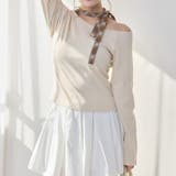 【one after another】リボンタイ ワンショルカットトップス | NICE CLAUP / OLIVE des OLIVE　OUTLET | 詳細画像3 