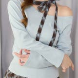 サックス | 【one after another】リボンタイ ワンショルカットトップス | NICE CLAUP / OLIVE des OLIVE　OUTLET